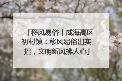 移风易俗｜威海高区初村镇：移风易俗出实招，文明新风拂人心